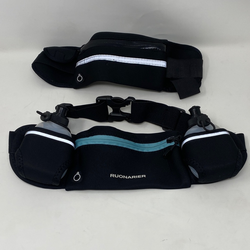 Black Running Belt with Water Bottles